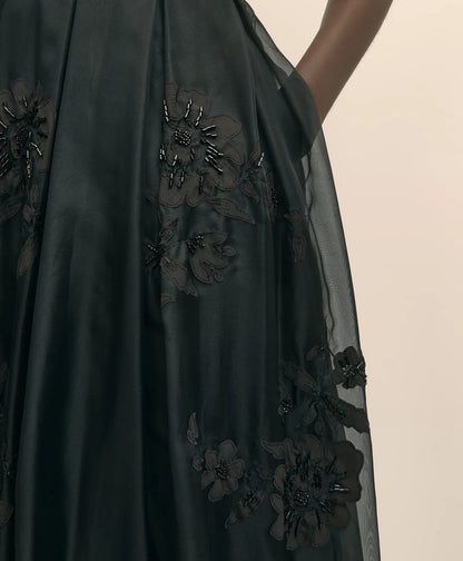 Taffeta Skirt With Embroidered Organza Overlay | Brooks Brothers sale