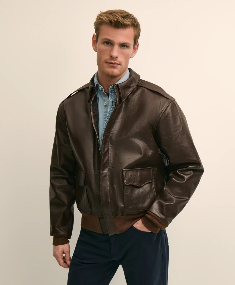 The Cockpit x Brooks Brothers A-2 Leather Flight Jacket | Brooks Brothers cheap
