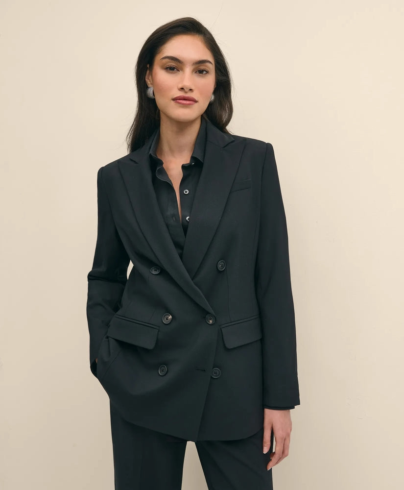 The Essentials Double-Breasted Peak Lapel Jacket in Wool Blend | Brooks Brothers online