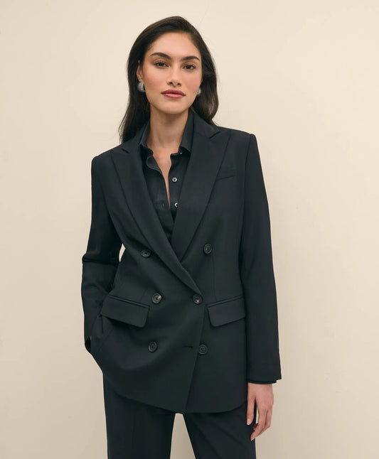 The Essentials Double-Breasted Peak Lapel Jacket in Wool Blend | Brooks Brothers online