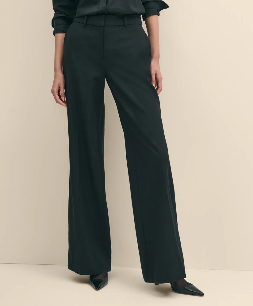 The Essentials Wide-Leg Trousers in Wool Blend | Brooks Brothers online shop
