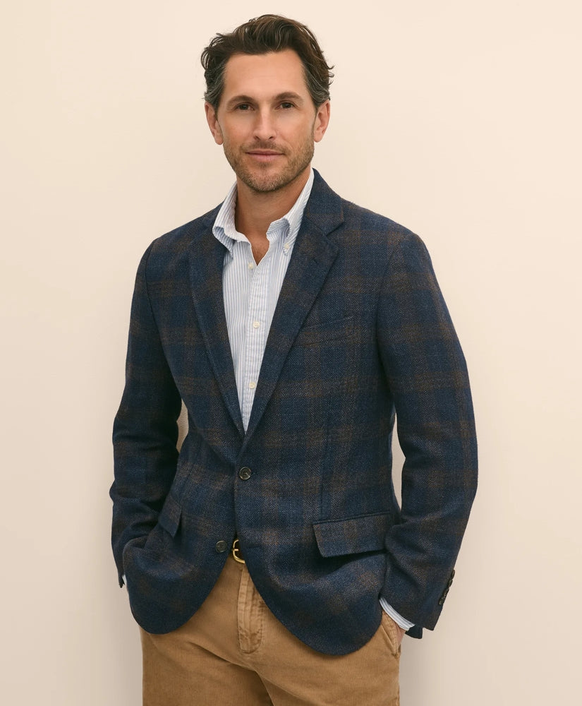 Traditional Fit Wool-Cotton-Silk-Cashmere Hopsack Check Sport Coat | Brooks Brothers sale