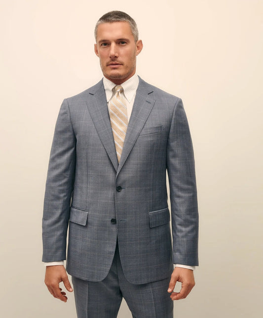Traditional Fit Wool Overcheck 1818 Suit | Brooks Brothers on sale