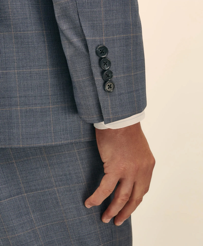 Traditional Fit Wool Overcheck 1818 Suit | Brooks Brothers on sale
