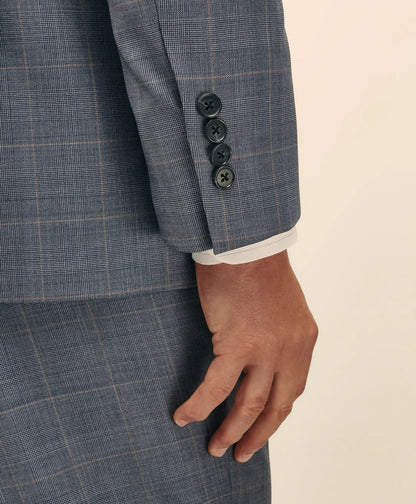 Traditional Fit Wool Overcheck 1818 Suit | Brooks Brothers on sale