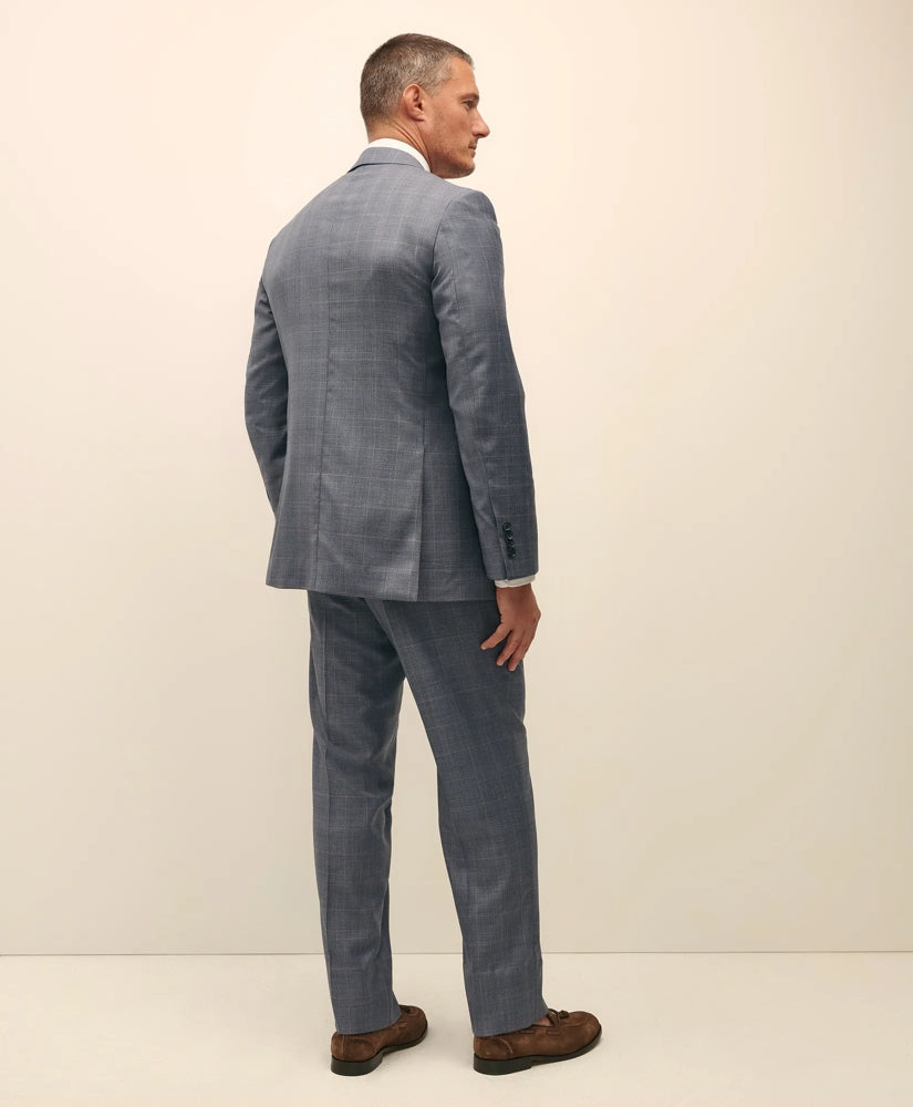 Traditional Fit Wool Overcheck 1818 Suit | Brooks Brothers on sale