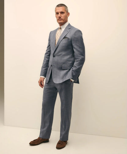 Traditional Fit Wool Overcheck 1818 Suit | Brooks Brothers on sale