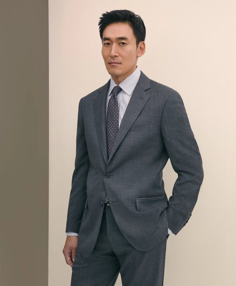Traditional Fit Wool Windowpane 1818 Suit | Brooks Brothers sale