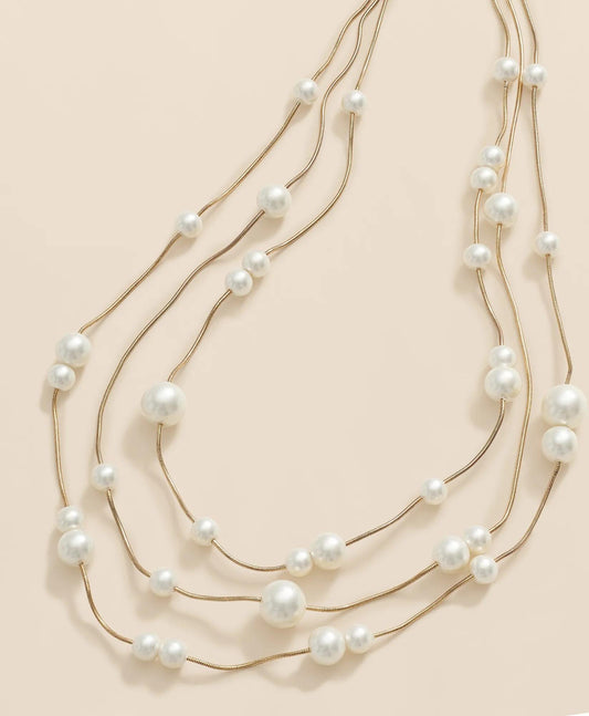 Triple Strand Faux-Pearl Necklace | Brooks Brothers discount