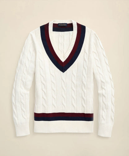 Vintage-Inspired Tennis V-Neck Sweater in Supima® Cotton | Brooks Brothers discount