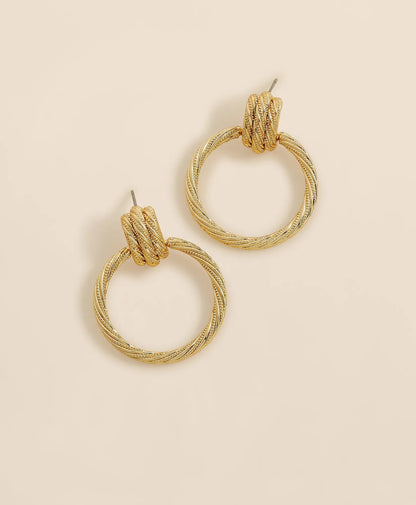 Vintage-Inspired Textured Door Knocker Hoop Earrings | Brooks Brothers on sale
