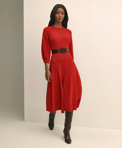 Viscose Blend Shirred-Sleeve Dress | Brooks Brothers discount - US 7826