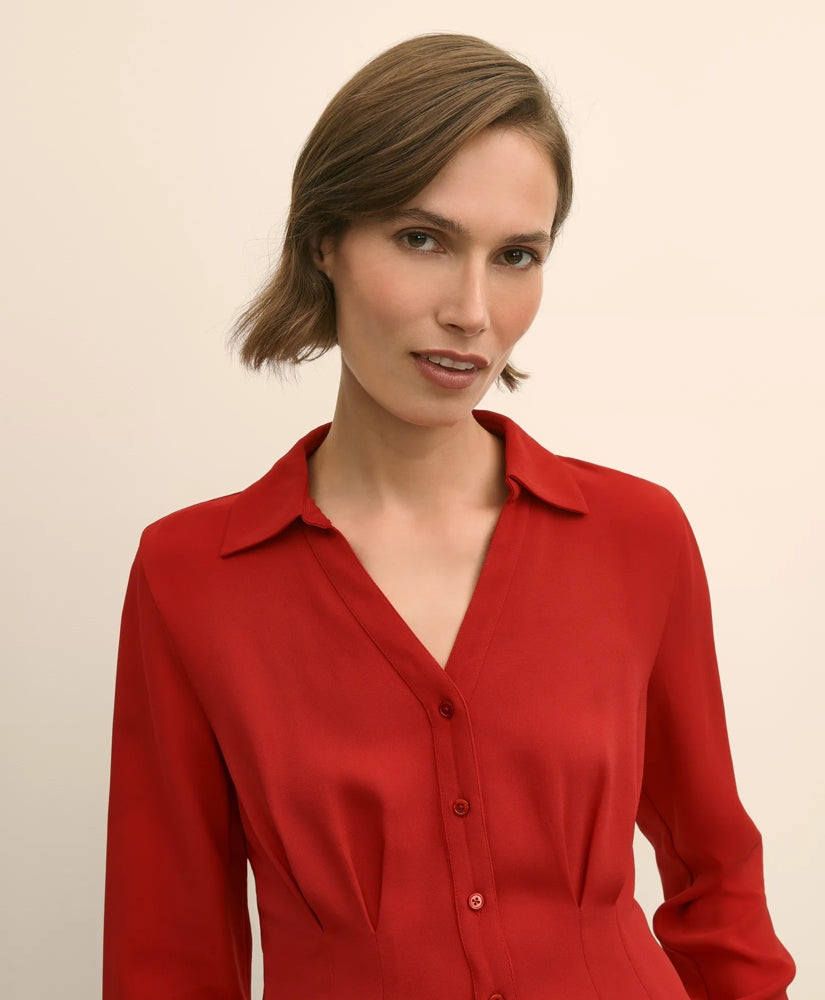 Viscose Peplum Blouse | Brooks Brothers online