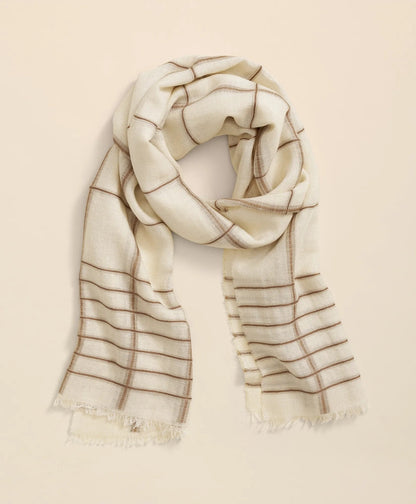 Viscose-Wool-Silk Blend Shimmer Plaid Scarf | Brooks Brothers online shop
