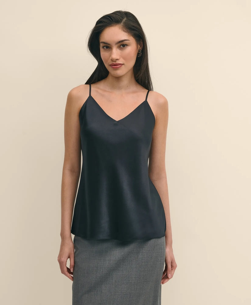 V-Neck Camisole in Washable Silk Charmeuse | Brooks Brothers online shop