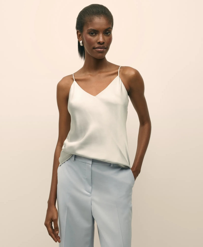 V-Neck Camisole in Washable Silk Charmeuse | Brooks Brothers online shop