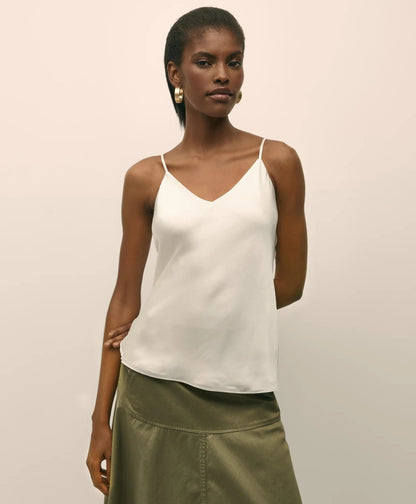 V-Neck Camisole in Washable Silk Charmeuse | Brooks Brothers online shop - US 8693