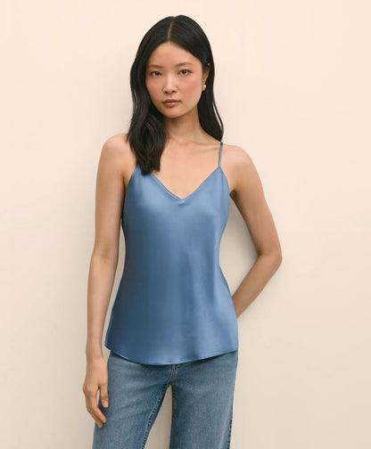V-Neck Cami in Washable Silk Charmeuse | Brooks Brothers for sale - US 6475
