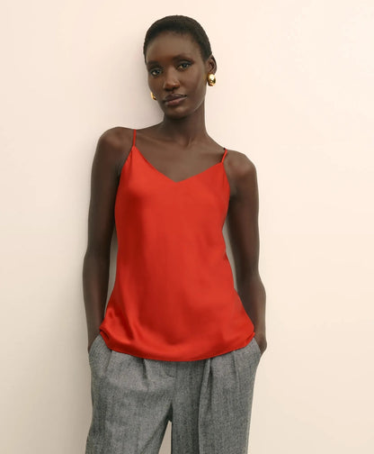 V-Neck Cami in Washable Silk Charmeuse | Brooks Brothers for sale - US 6475