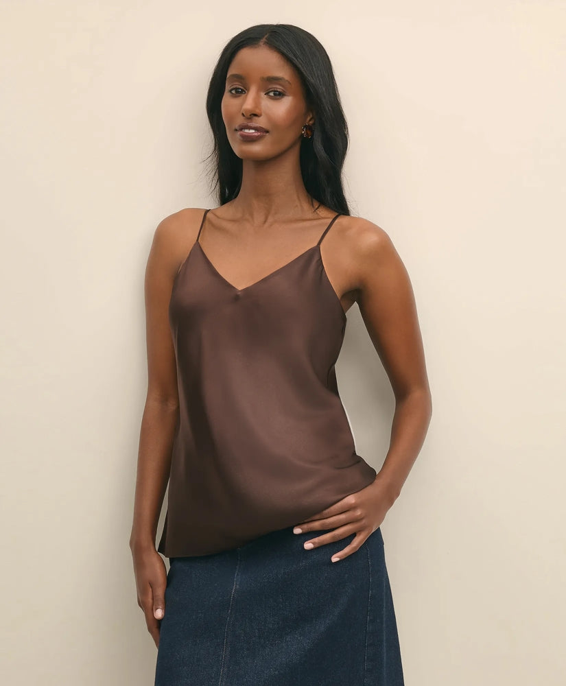 V-Neck Cami in Washable Silk Charmeuse | Brooks Brothers for sale - US 6475