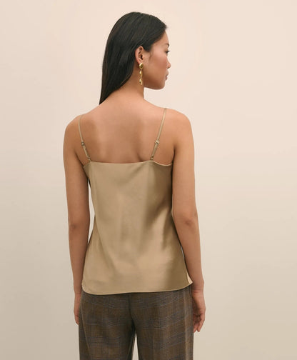 V-Neck Cami in Washable Silk Charmeuse | Brooks Brothers for sale