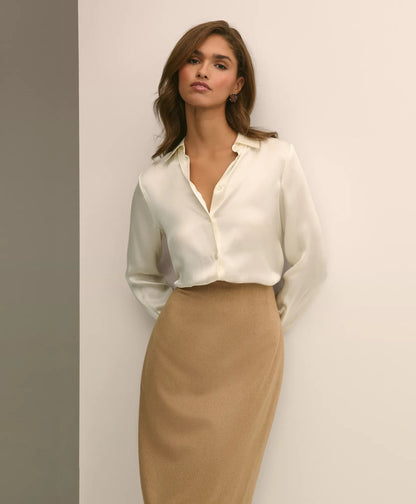 Relaxed Fit Silk Charmeuse Blouse | Brooks Brothers for sale