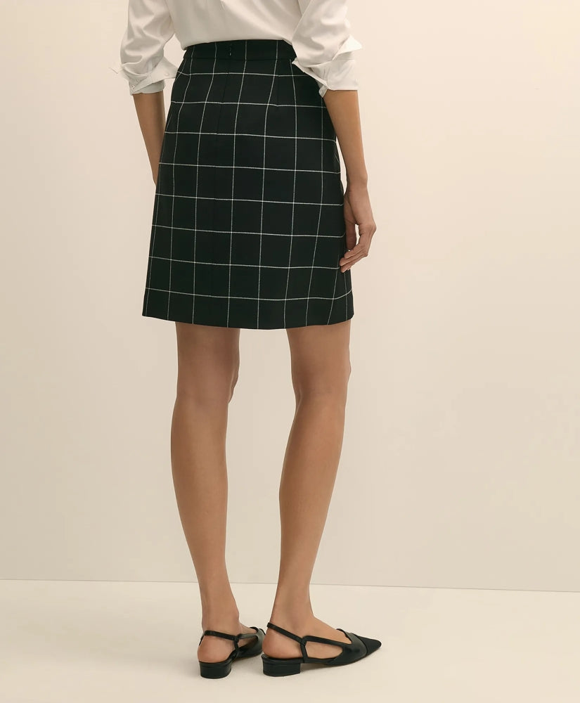 Windowpane Mini Skirt | Brooks Brothers on sale