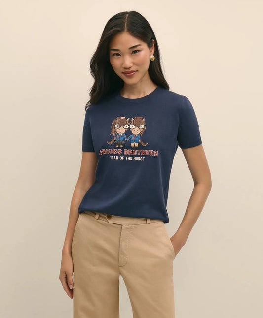 Women's Lunar New Year 100% Cotton Graphic T-Shirt | Brooks Brothers cheap