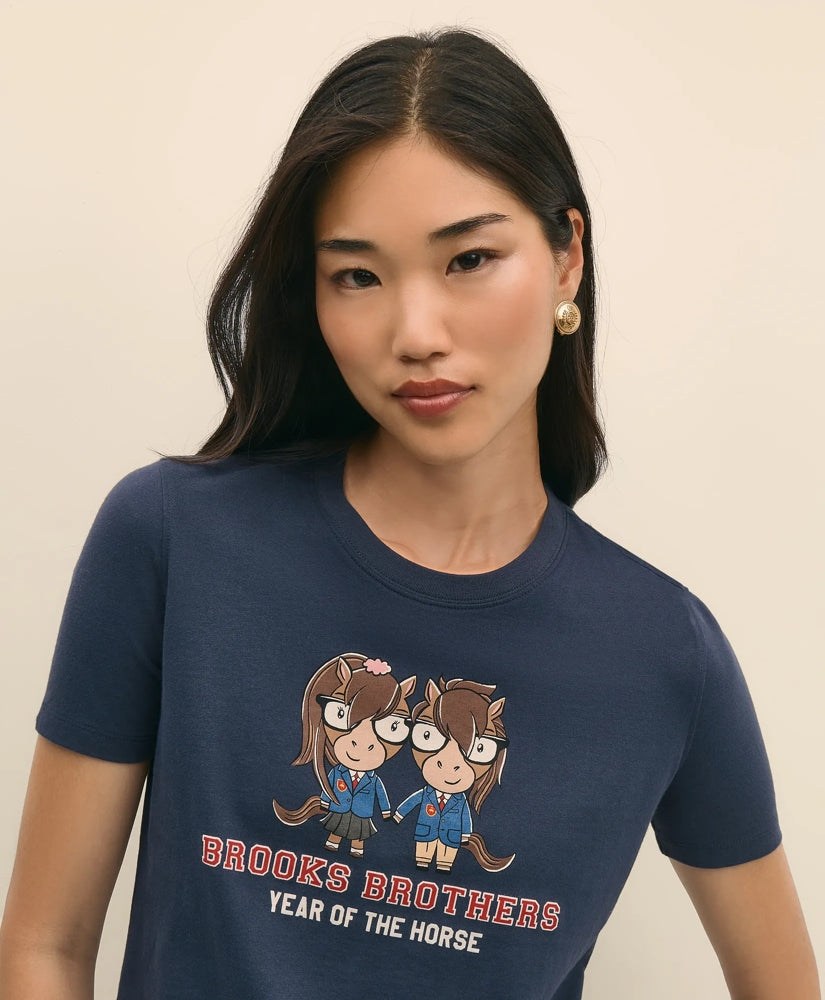 Women's Lunar New Year 100% Cotton Graphic T-Shirt | Brooks Brothers cheap