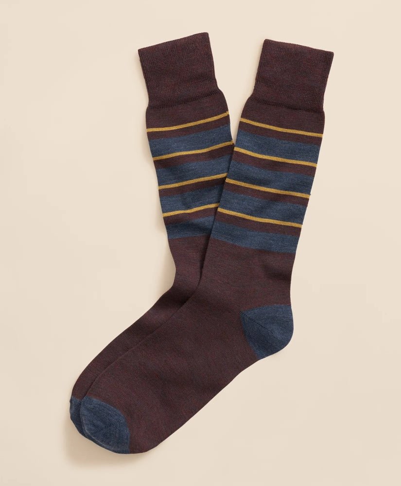 Wool-Blend Cap Toe Striped Socks | Brooks Brothers discount - US 4779
