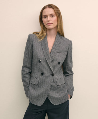 Wool-Blend Double-Breasted Herringbone Jacket | Brooks Brothers sale