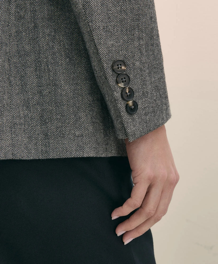 Wool-Blend Double-Breasted Herringbone Jacket | Brooks Brothers sale
