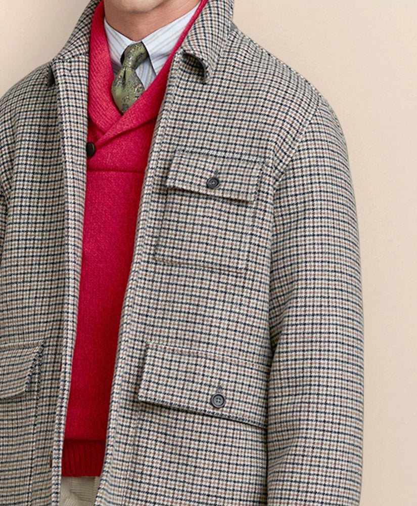 Wool Blend Double-Faced Guncheck Walking Coat | Brooks Brothers online