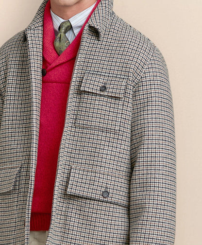 Wool Blend Double-Faced Guncheck Walking Coat | Brooks Brothers online