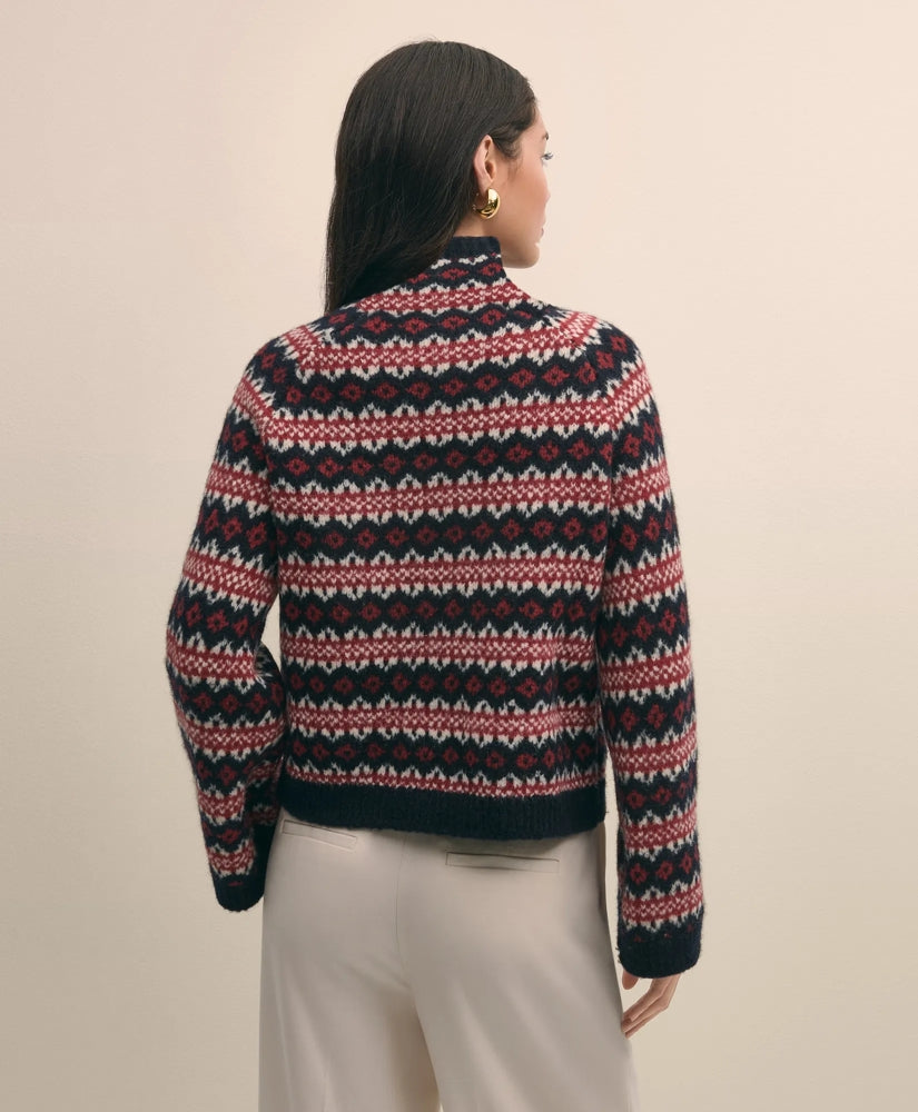 Wool Blend Funnel-Neck Fair Isle Sweater | Brooks Brothers sale