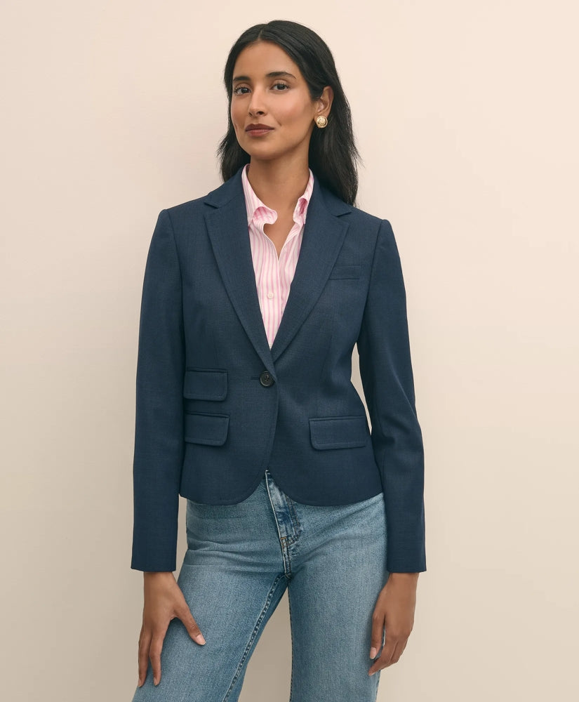 Wool-Blend Shrunken Fit Hopsack Jacket | Brooks Brothers online shop