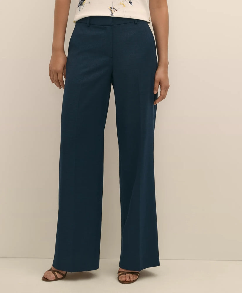 Wool Blend Hopsack Wide-Leg Pants | Brooks Brothers on sale