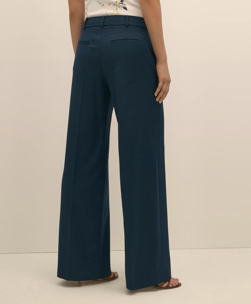 Wool Blend Hopsack Wide-Leg Pants | Brooks Brothers on sale