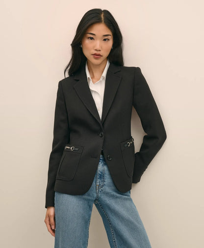 Wool-Blend Horsebit Detail Jacket | Brooks Brothers online shop