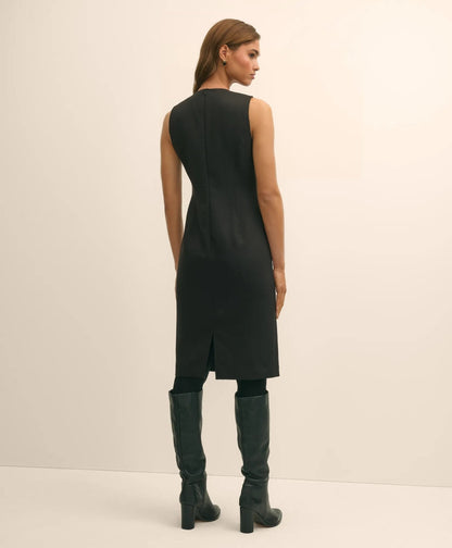 Wool Blend Horsebit-Trim Sheath Dress | Brooks Brothers online shop