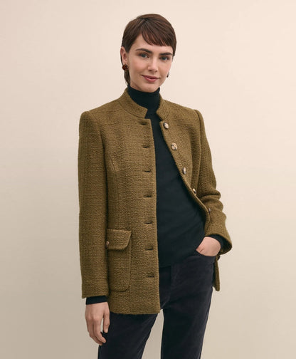 Military Boucle Belted Jacket | Brooks Brothers online - US 2379