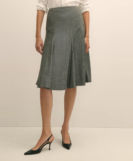 Wool-Blend Pleated Herringbone Skirt | Brooks Brothers sale