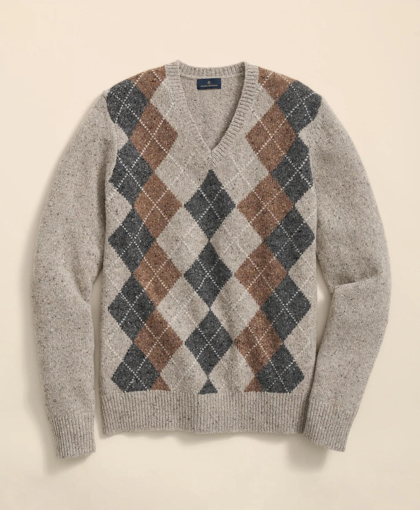 Wool Blend V-Neck Argyle Sweater | Brooks Brothers discount