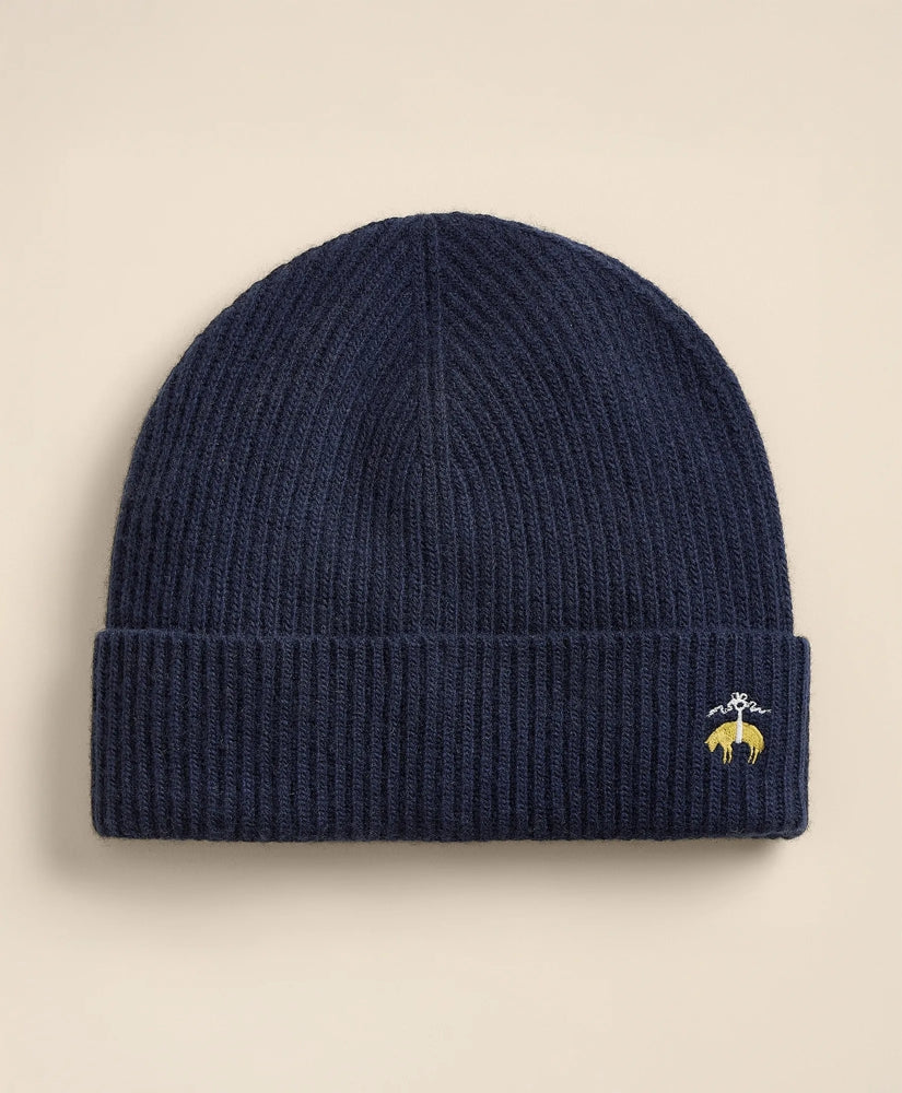 Wool-Cashmere-Blend Ribbed Beanie Hat | Brooks Brothers on sale - US 9312