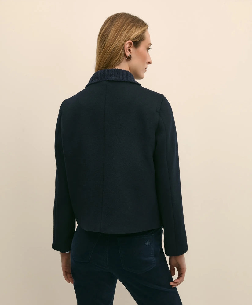 Wool Cropped Peacoat With Sweater Collar | Brooks Brothers sale