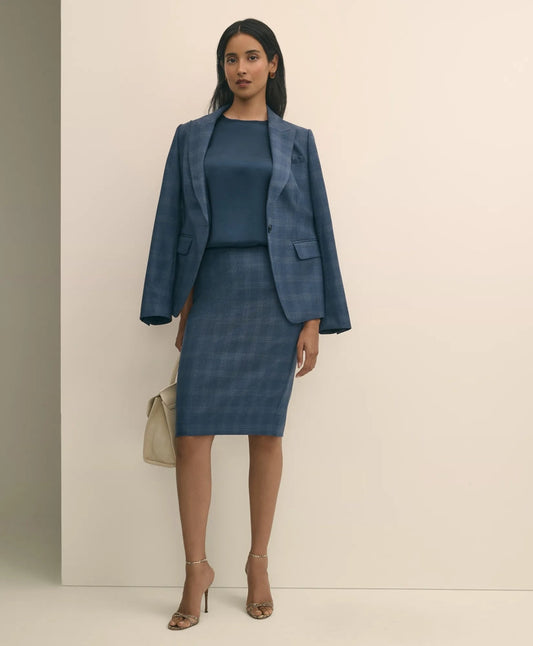 Wool-Silk Blend Plaid Pencil Skirt | Brooks Brothers for sale