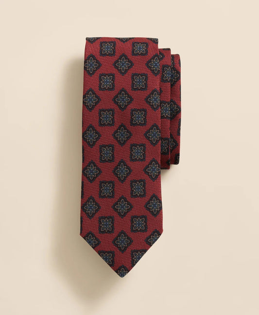 Wool-Silk Square Flower Medallion Tie | Brooks Brothers sale