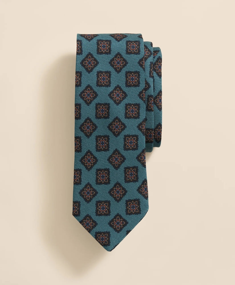 Wool-Silk Square Flower Medallion Tie | Brooks Brothers sale - US 3554