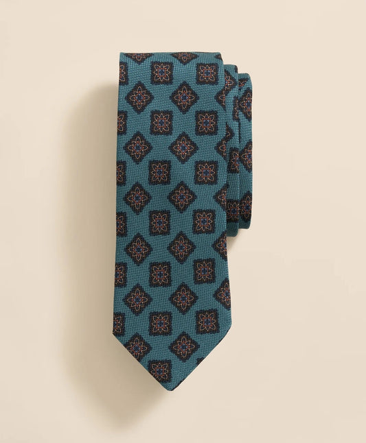 Wool-Silk Square Flower Medallion Tie | Brooks Brothers sale - US 3554