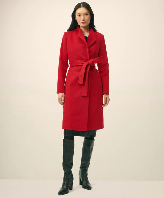 Wrap Coat in Water-Repellent Brushed-Twill Wool | Brooks Brothers on sale